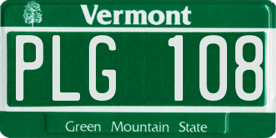 VT license plate PLG108