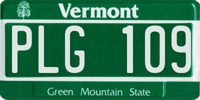 VT license plate PLG109