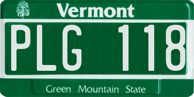 VT license plate PLG118