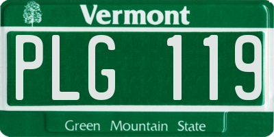 VT license plate PLG119