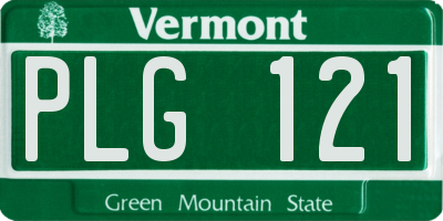 VT license plate PLG121