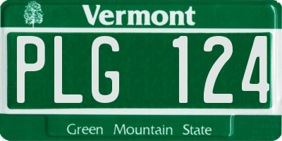 VT license plate PLG124