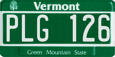 VT license plate PLG126