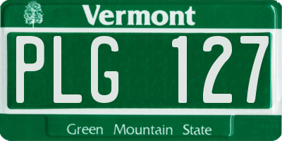 VT license plate PLG127