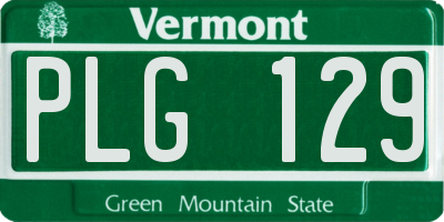 VT license plate PLG129