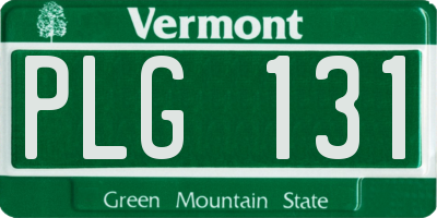 VT license plate PLG131