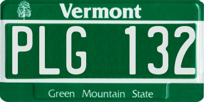 VT license plate PLG132