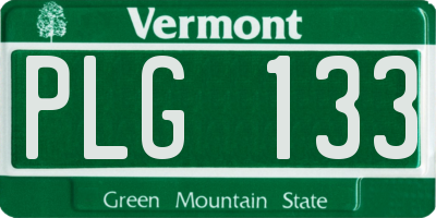 VT license plate PLG133
