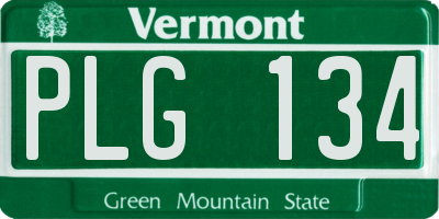 VT license plate PLG134