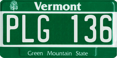 VT license plate PLG136