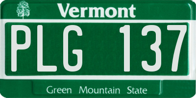 VT license plate PLG137