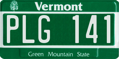 VT license plate PLG141