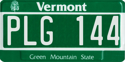 VT license plate PLG144