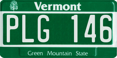 VT license plate PLG146