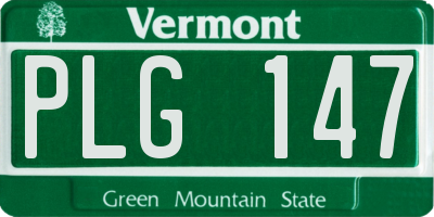 VT license plate PLG147
