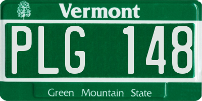 VT license plate PLG148