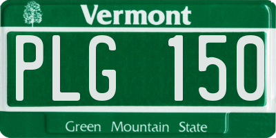VT license plate PLG150