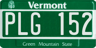 VT license plate PLG152