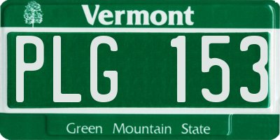 VT license plate PLG153