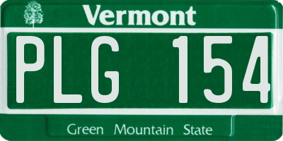 VT license plate PLG154