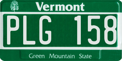 VT license plate PLG158