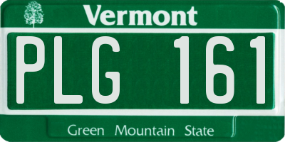 VT license plate PLG161