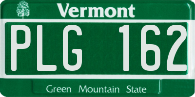 VT license plate PLG162