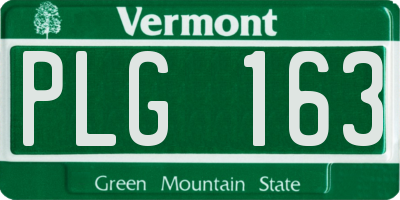VT license plate PLG163