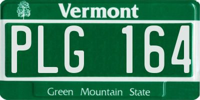 VT license plate PLG164