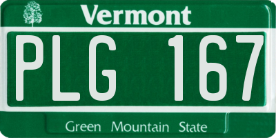 VT license plate PLG167