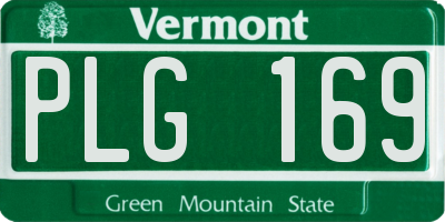 VT license plate PLG169