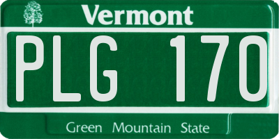 VT license plate PLG170