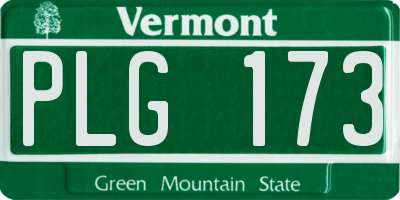 VT license plate PLG173