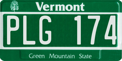 VT license plate PLG174
