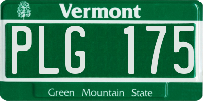 VT license plate PLG175