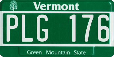 VT license plate PLG176