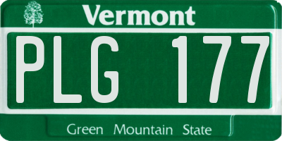 VT license plate PLG177
