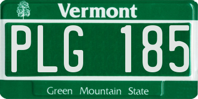 VT license plate PLG185
