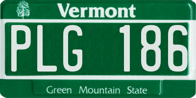 VT license plate PLG186