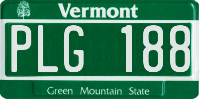 VT license plate PLG188