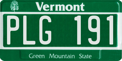 VT license plate PLG191