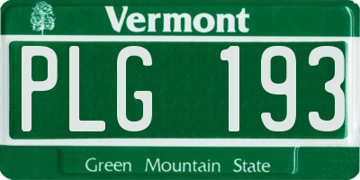 VT license plate PLG193