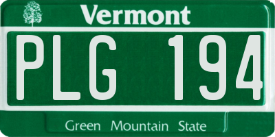 VT license plate PLG194