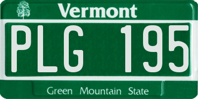 VT license plate PLG195