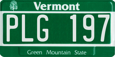 VT license plate PLG197