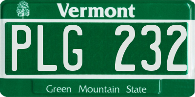 VT license plate PLG232