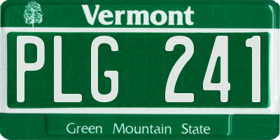 VT license plate PLG241