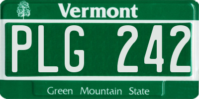VT license plate PLG242