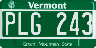 VT license plate PLG243