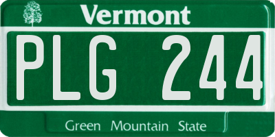 VT license plate PLG244